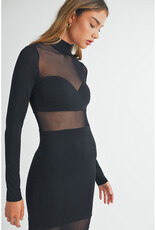 Mable Black Mesh Mermaid Dress
