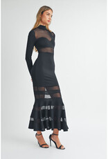 Mable Black Mesh Mermaid Dress