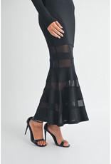 Mable Black Mesh Mermaid Dress