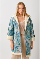 Mystree Seafoam Floral Shearling Coat