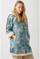 Mystree Seafoam Floral Shearling Coat