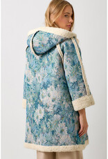 Mystree Seafoam Floral Shearling Coat
