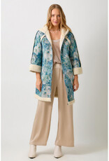 Mystree Seafoam Floral Shearling Coat