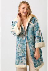 Mystree Seafoam Floral Shearling Coat