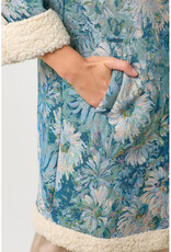 Mystree Seafoam Floral Shearling Coat