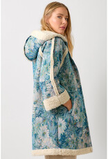 Mystree Seafoam Floral Shearling Coat