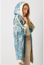 Mystree Seafoam Floral Shearling Coat