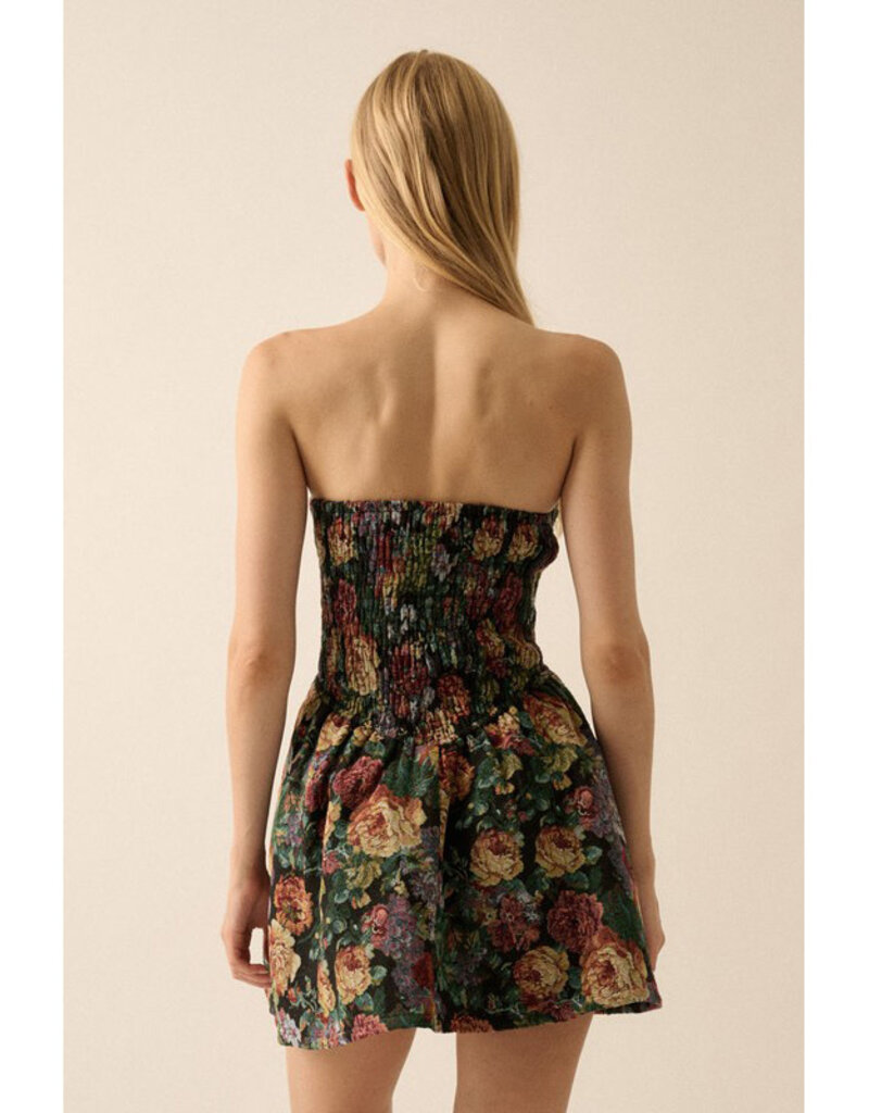 Promesa Floral Tapestry Mini Dress