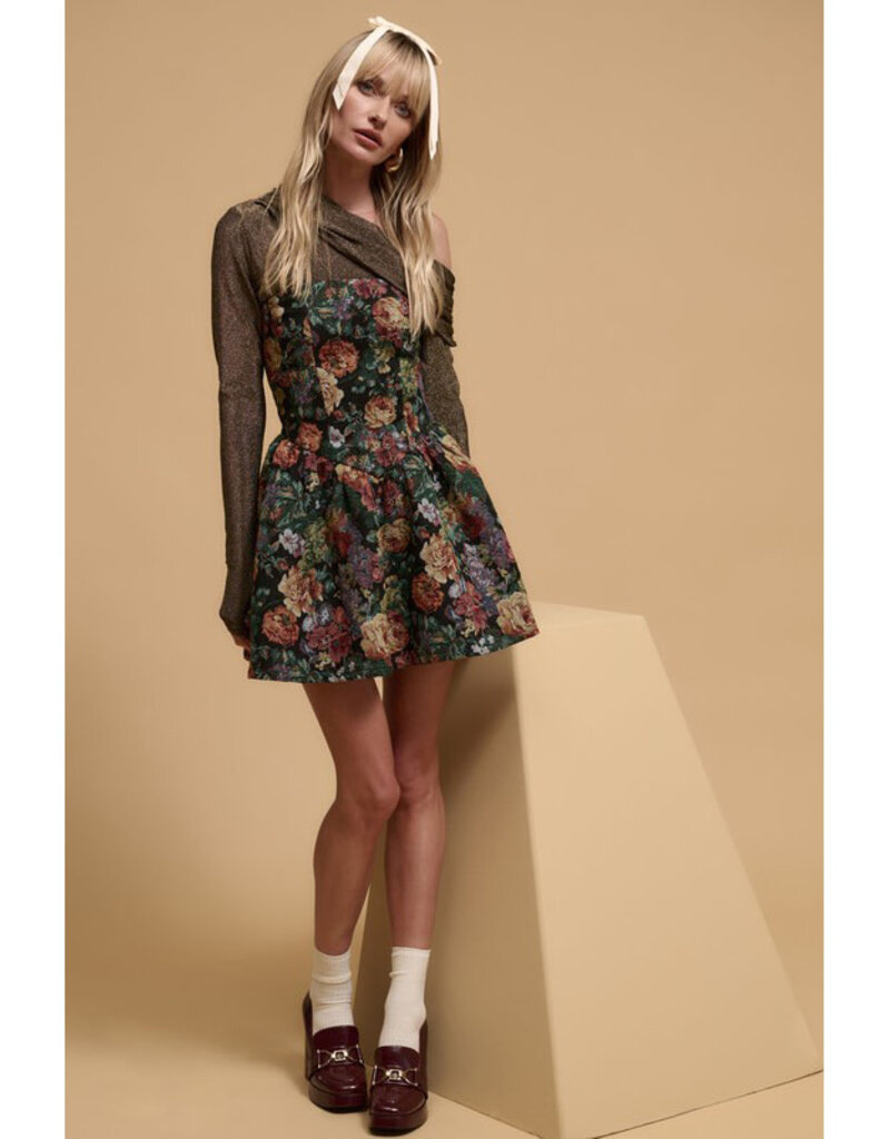Promesa Floral Tapestry Mini Dress