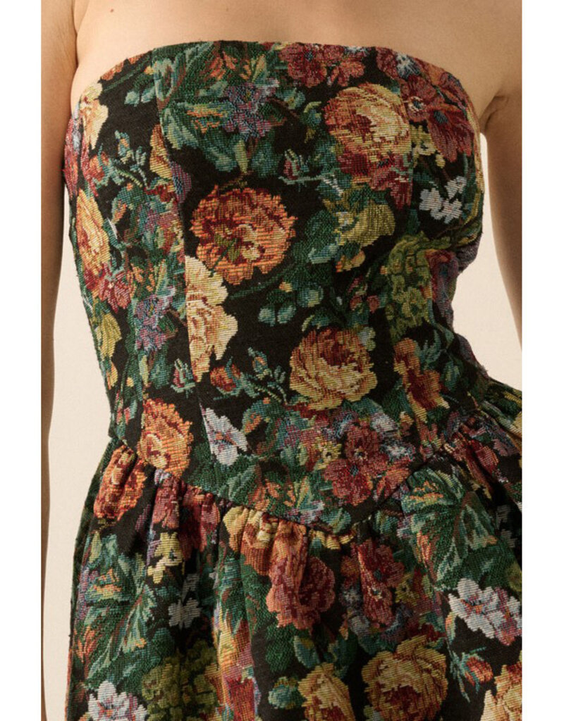 Promesa Floral Tapestry Mini Dress