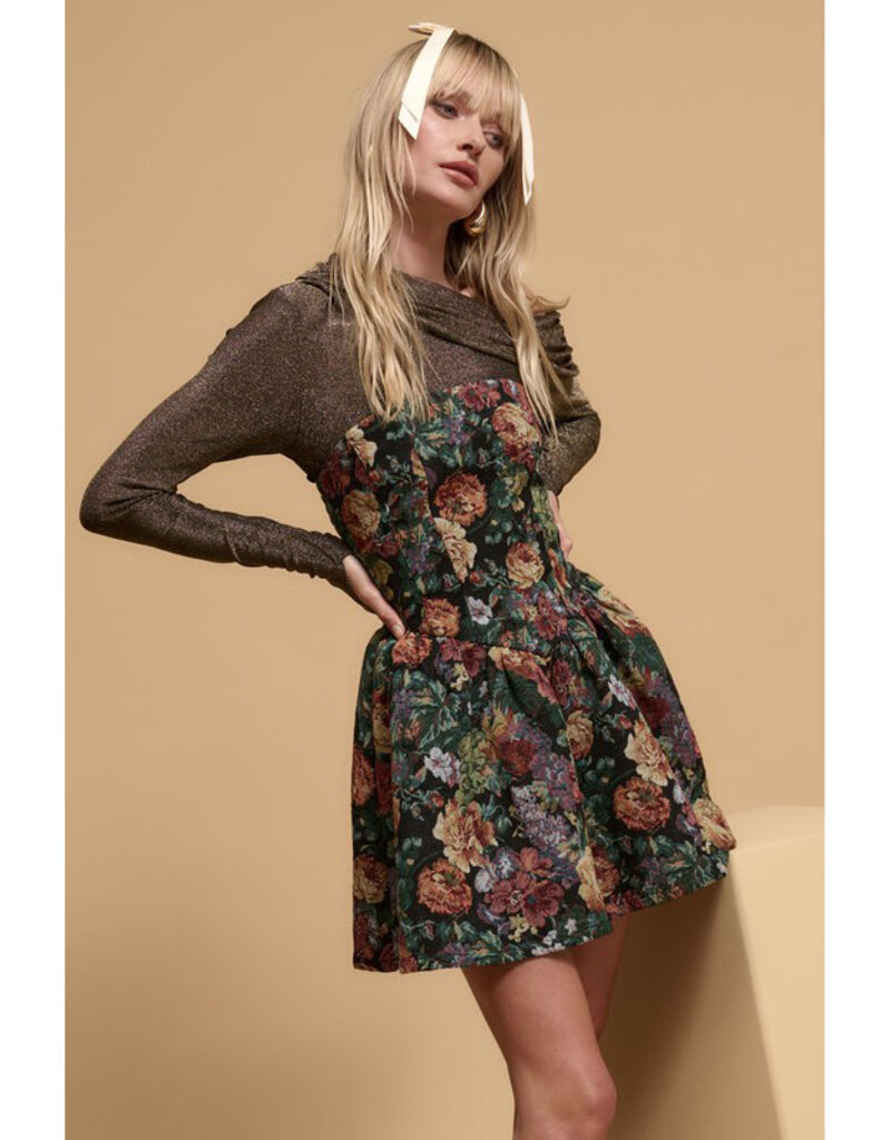Promesa Floral Tapestry Mini Dress