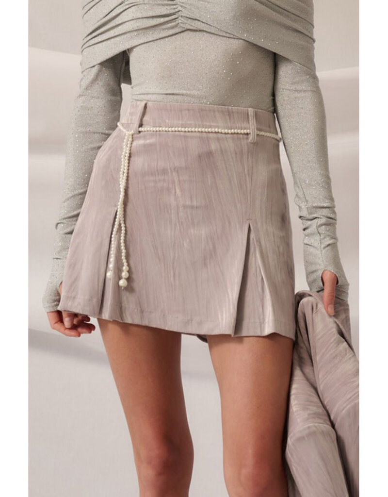 Silver Crushed Velvet Mini Skirt - Firefly Silver Crushed Velvet Mini Skirt - Firefly