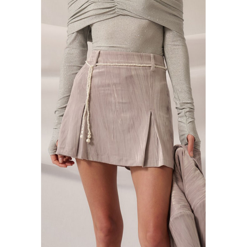 Silver Crushed Velvet Mini Skirt - Firefly Silver Crushed Velvet Mini Skirt - Firefly