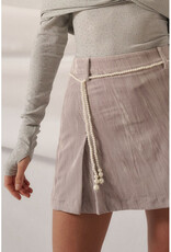 Promesa Silver Crushed Velvet Mini Skirt
