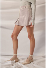 Promesa Silver Crushed Velvet Mini Skirt