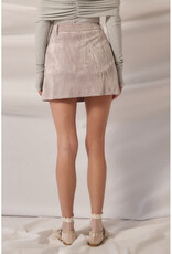Promesa Silver Crushed Velvet Mini Skirt