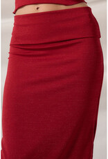 Promesa Shimmer Red Midi Skirt