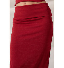 Promesa Shimmer Red Midi Skirt