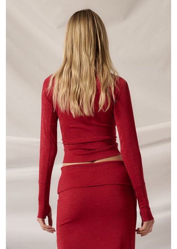 Promesa Shimmer Red Jersey Top