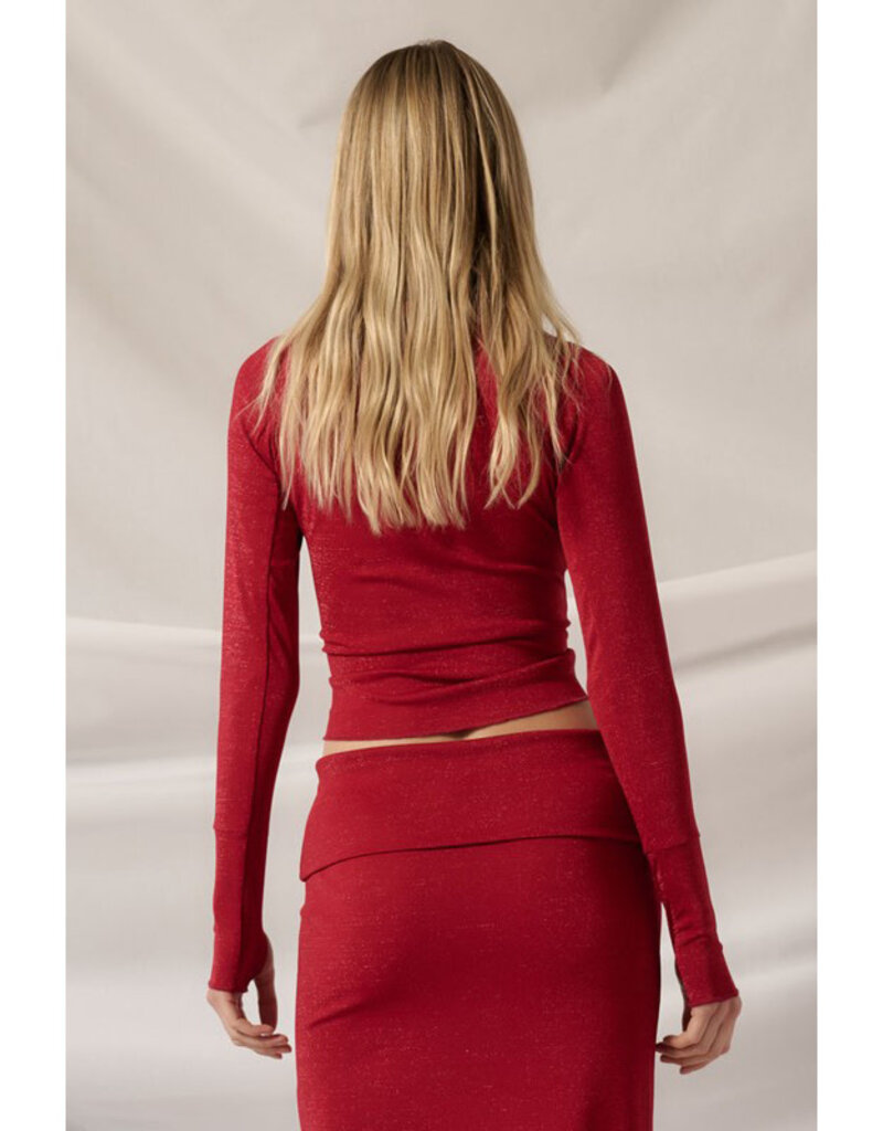 Promesa Shimmer Red Jersey Top