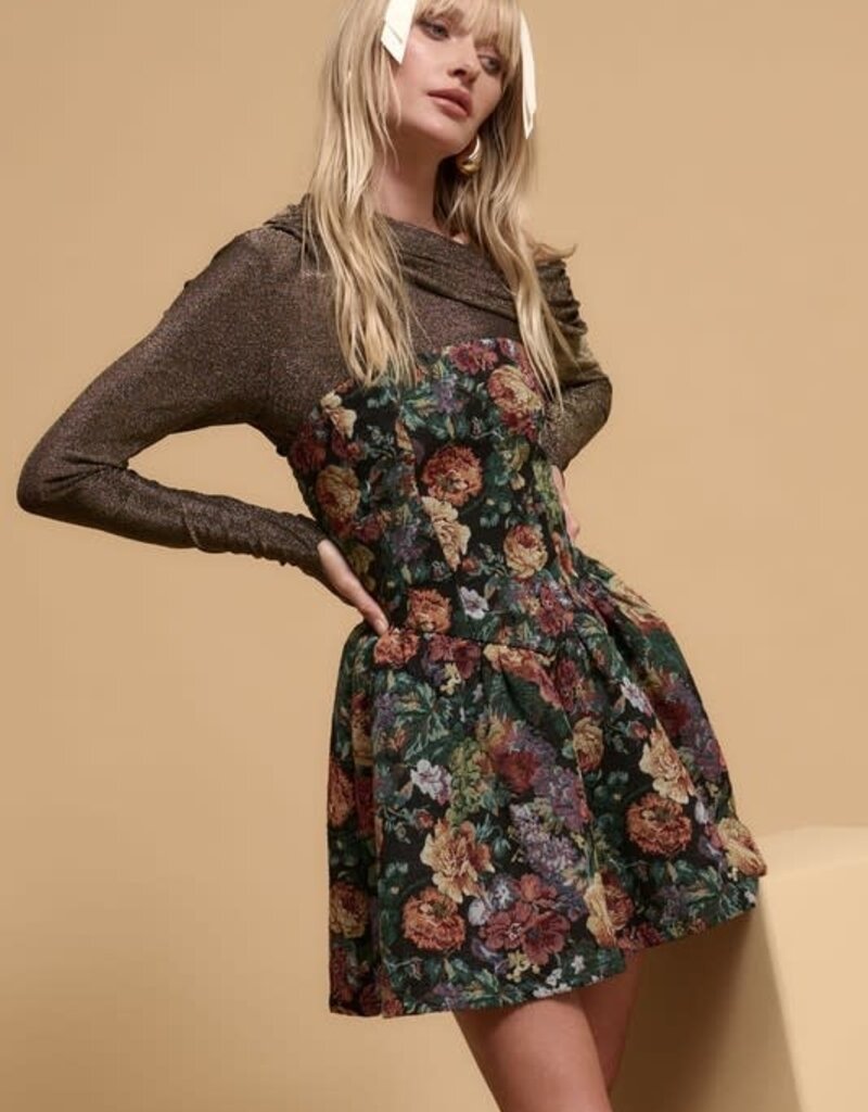 Promesa Floral Tapestry Mini Dress