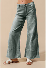 So Me Flared Washed Corduroy Pants Green