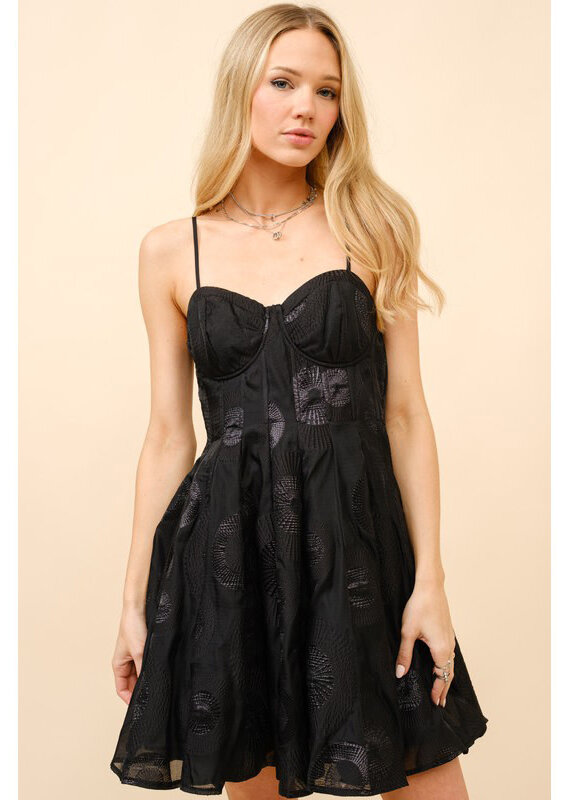 blue b. collection Metallic Thread Corset Dress