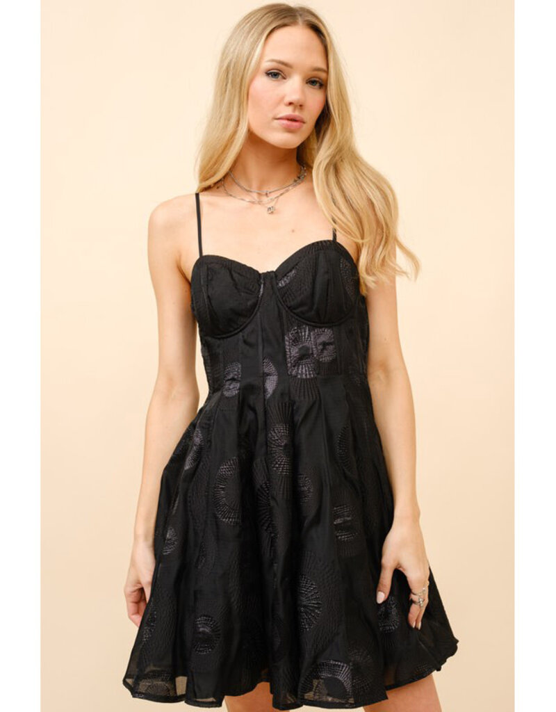 blue b. collection Metallic Thread Corset Dress