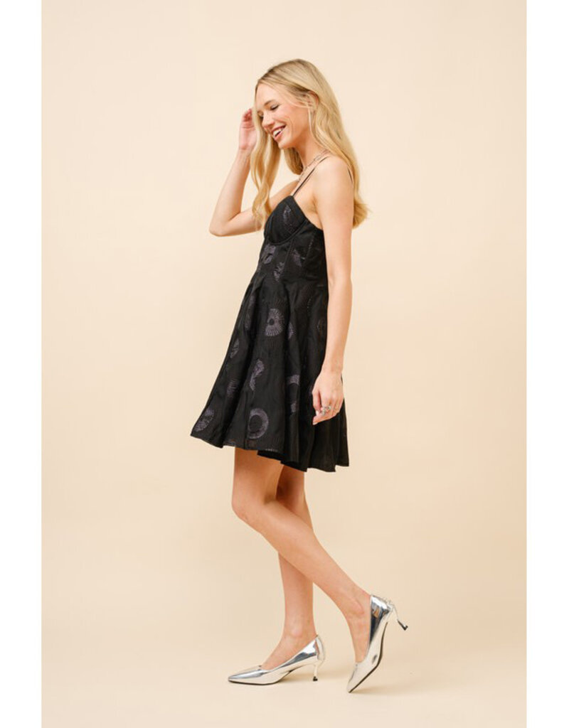blue b. collection Metallic Thread Corset Dress