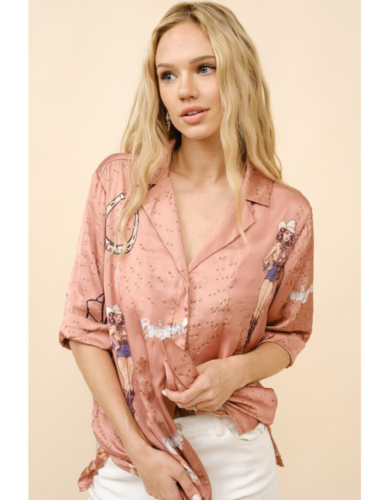 blue b. collection Sequin Embellished Western Shirt