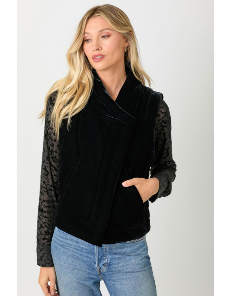 Mystree Velvet Puffer Vest