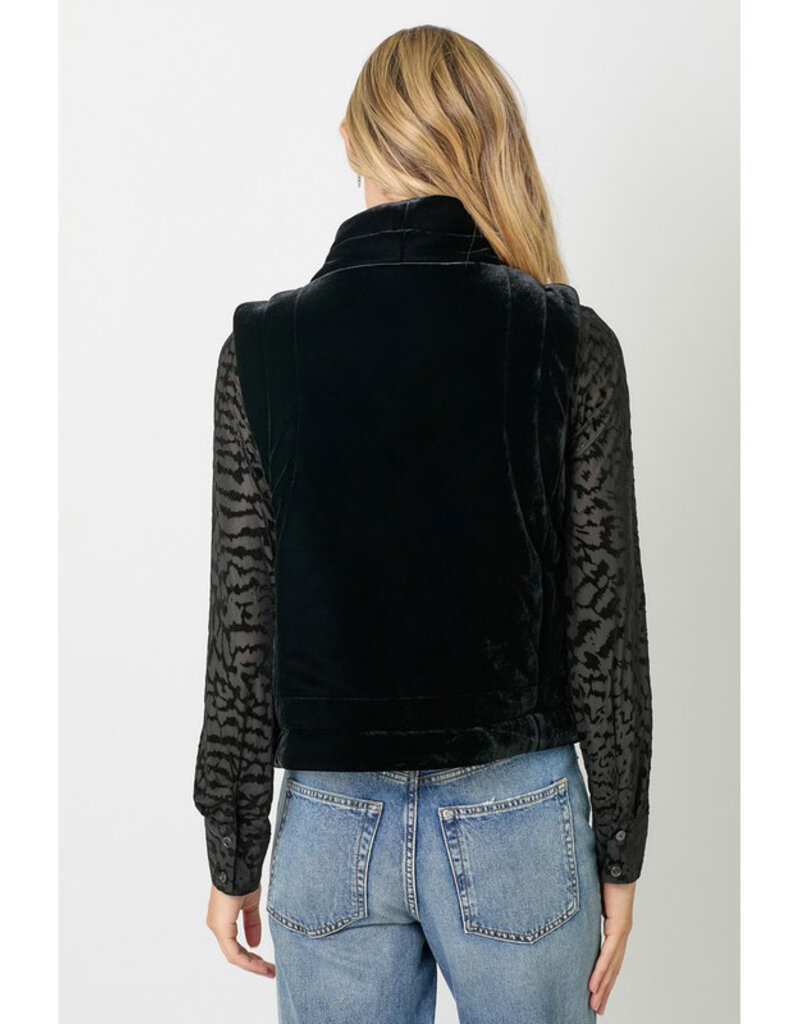 Mystree Velvet Puffer Vest