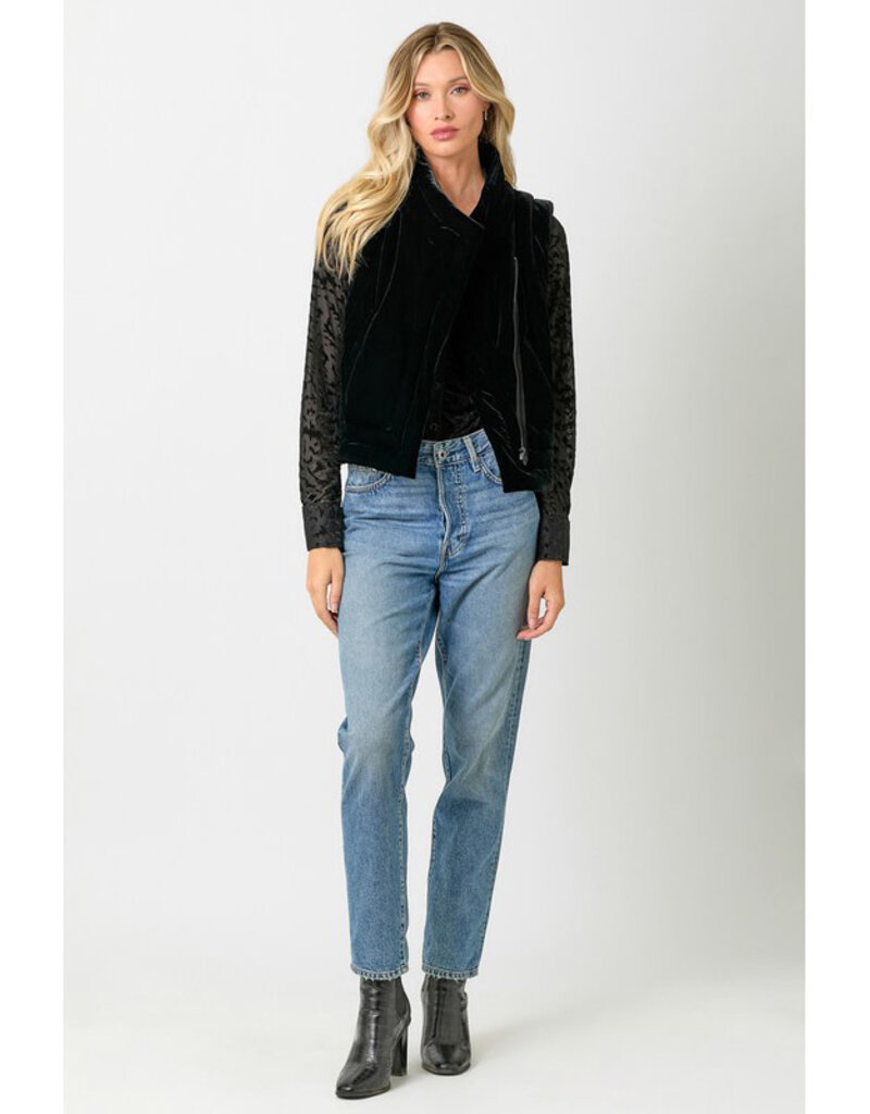 Mystree Velvet Puffer Vest