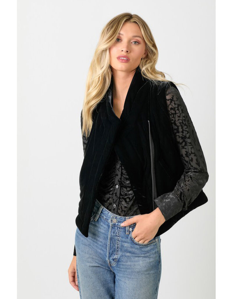 Mystree Velvet Puffer Vest