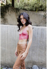 Leto Accessories Velvet & Lace Longline Bralette