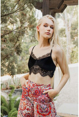 Leto Accessories Velvet Bralette w/Lace