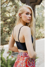 Leto Accessories Velvet Bralette w/Lace