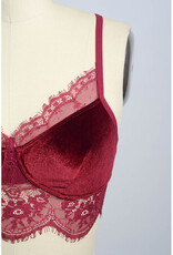 Leto Accessories Velvet Bralette w/Lace