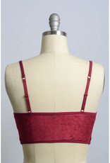 Leto Accessories Velvet Bralette w/Lace