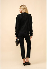 blue b. collection Cable Knit Fringe Sweater