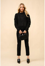 blue b. collection Cable Knit Fringe Sweater