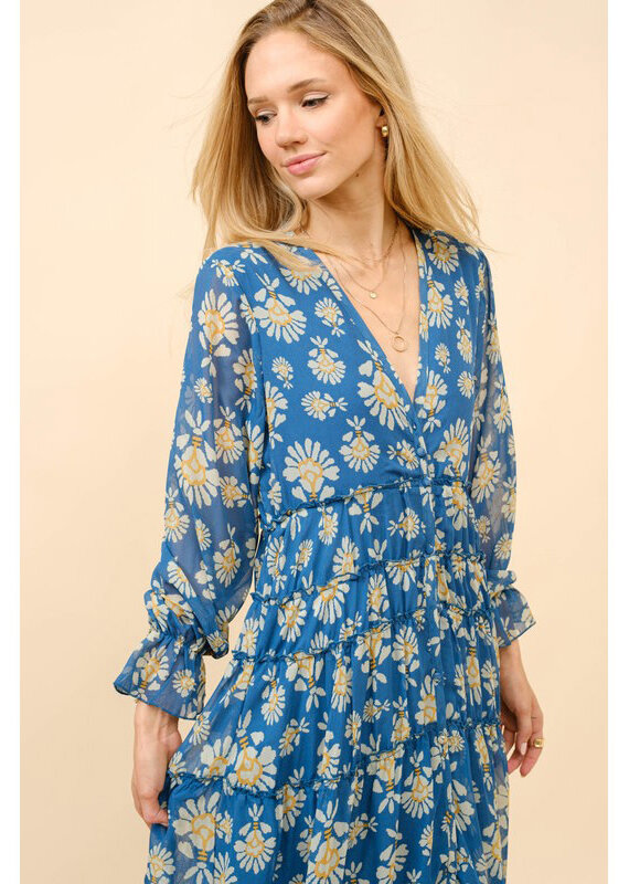 blue b. collection Blue Daisy Chiffon Midi Dress