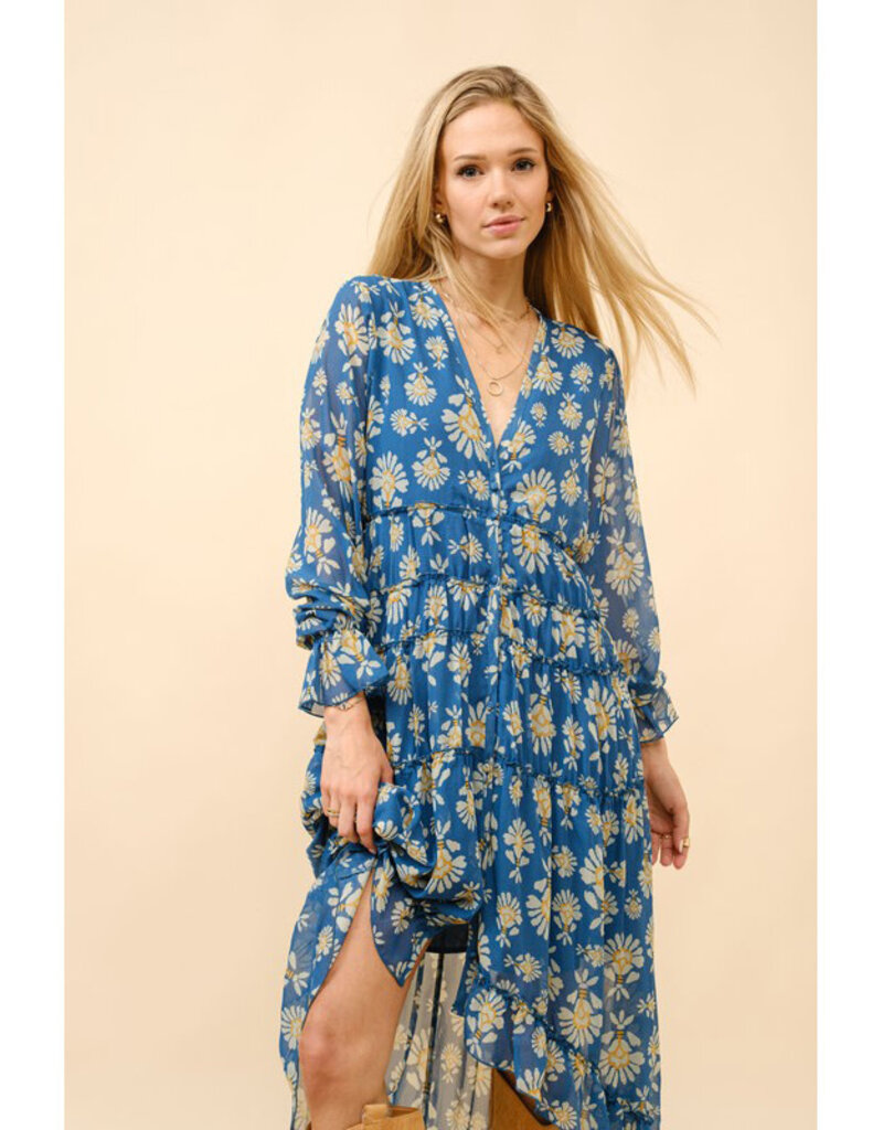 blue b. collection Blue Daisy Chiffon Midi Dress