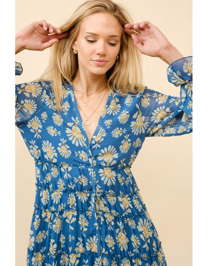 blue b. collection Blue Daisy Chiffon Midi Dress