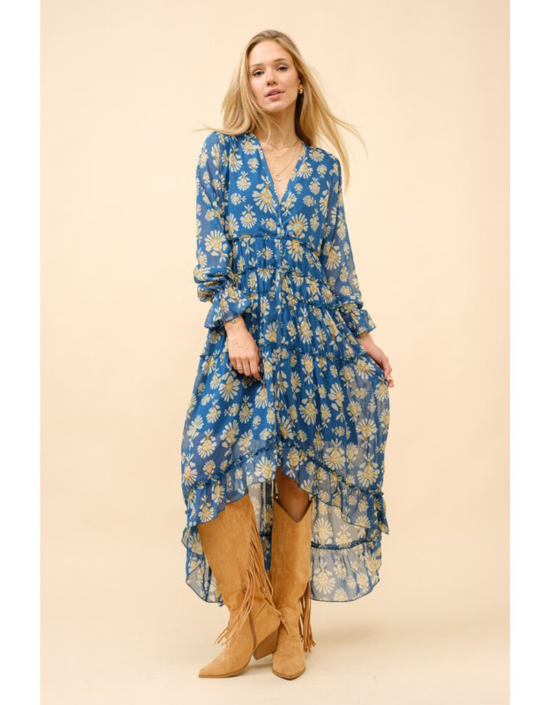 blue b. collection Blue Daisy Chiffon Midi Dress