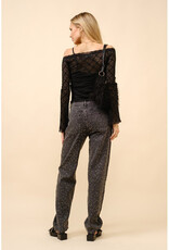 blue b. collection Sheer Lace Bell Sleeve Top