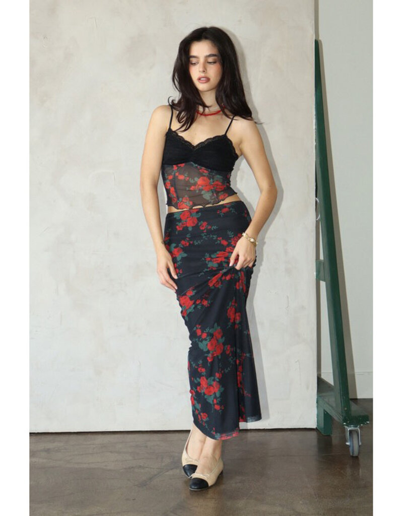 Bailey Rose Rose Mesh Maxi Skirt