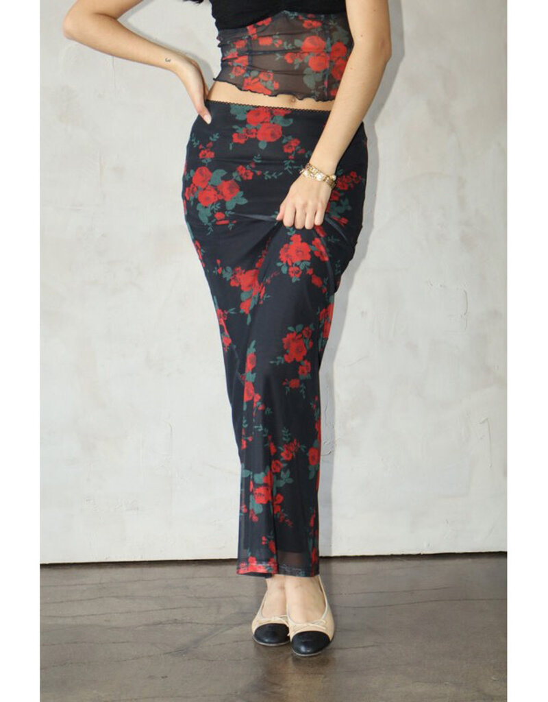 Bailey Rose Rose Mesh Maxi Skirt