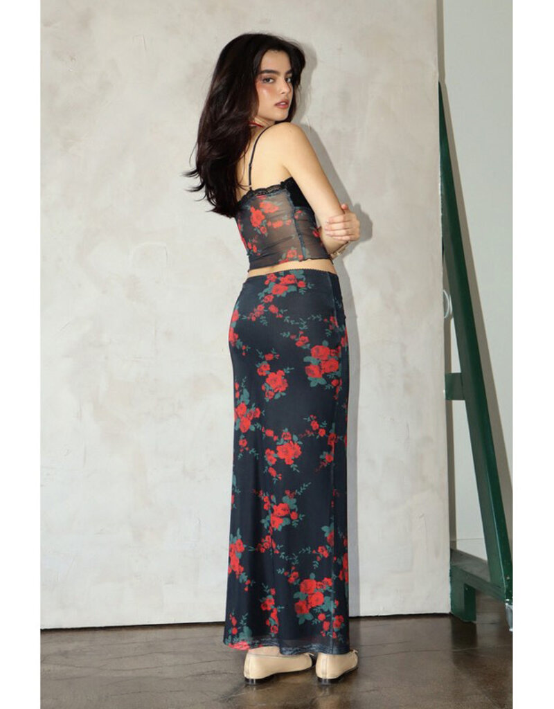 Bailey Rose Rose Mesh Maxi Skirt