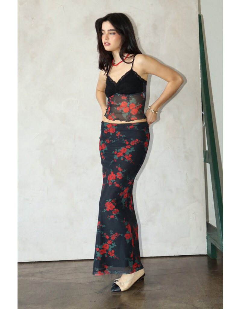 Bailey Rose Rose Mesh Maxi Skirt